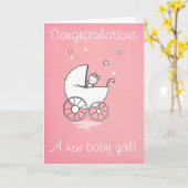 Het meisje van het baby - wenskaart kaart (Gele Bloem)