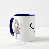 Het Meisje van het Cijfer van de kruis met Daisies Mok (Voorkant links)