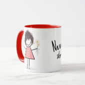 Het Meisje van het Cijfer van de kruis met Daisies Mok (Voorkant links)