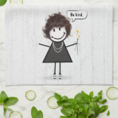 Het Meisje van het Cijfer van de kruis met Daisies Theedoek (Gevouwen)