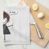 Het Meisje van het Cijfer van de kruis met Daisies Theedoek (Quarter Fold)