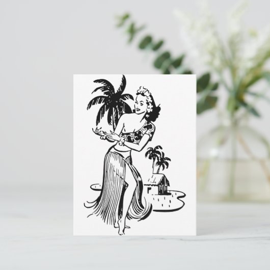 Het Meisje van Hula Briefkaart (Staand voorkant)