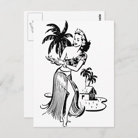 Het Meisje van Hula Briefkaart (Voorkant / Achterkant)