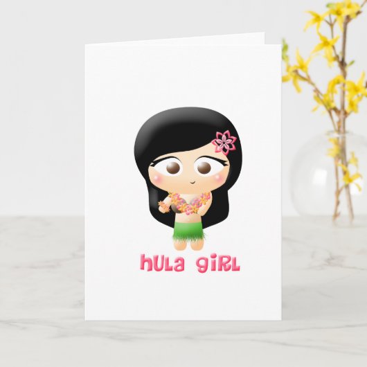 Het Meisje van Hula Kaart (Gele Bloem)