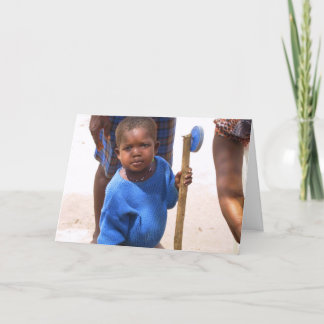 Het Meisje van Kotokro met speelgoed Feestdagen Kaart