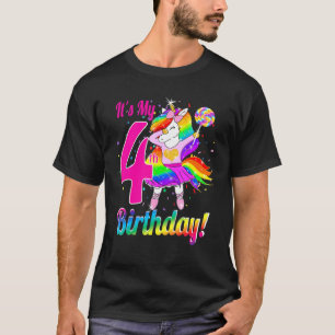 Het meisje van mijn geboorte Unicorn 4 jaar oud T-shirt