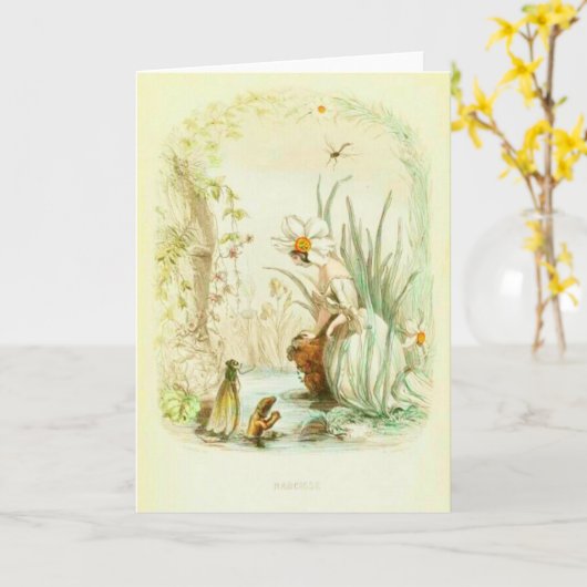 Het Meisje van narcissen Kaart (Gele Bloem)