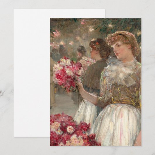 Het meisje van Peony | Childe Hassam (Voorkant / Achterkant)