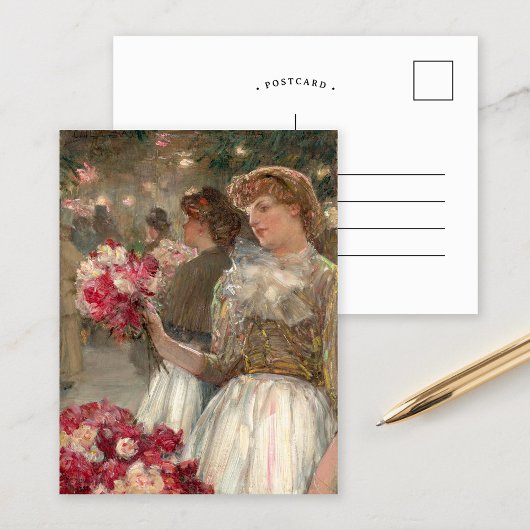 Het meisje van Peony | Childe Hassam Briefkaart