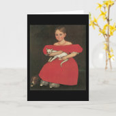 Het Meisje van Phillips van Ammi in Rood met haar Kaart (Gele Bloem)