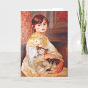 Het Meisje van Renoir met het Wenskaart van de Kat Kaart
