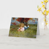 Het Meisje van september Kaart (Gele Bloem)