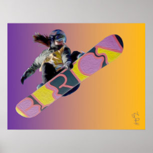 Het Meisje van Snowboarder Poster