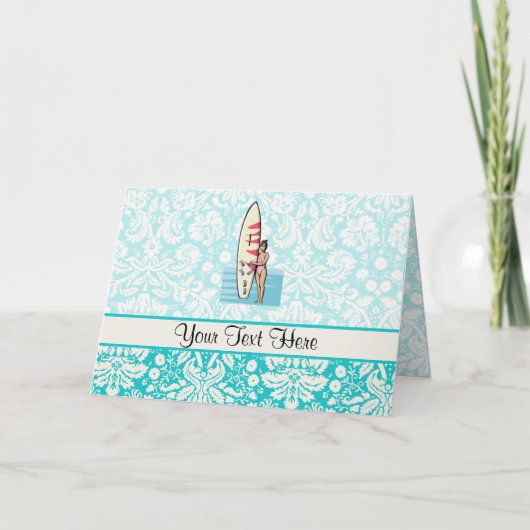 Het Meisje van Surfer Notitiekaartje (Voorkant)