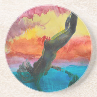 Het meisje zandsteen onderzetter