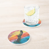 Het meisje zandsteen onderzetter (Zijkant)