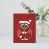 Het meisjescartoon van Kerstmis Feestdagenkaart (Staand voorkant)