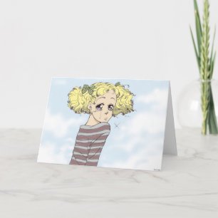 Het meisjesWenskaart van Manga Kaart