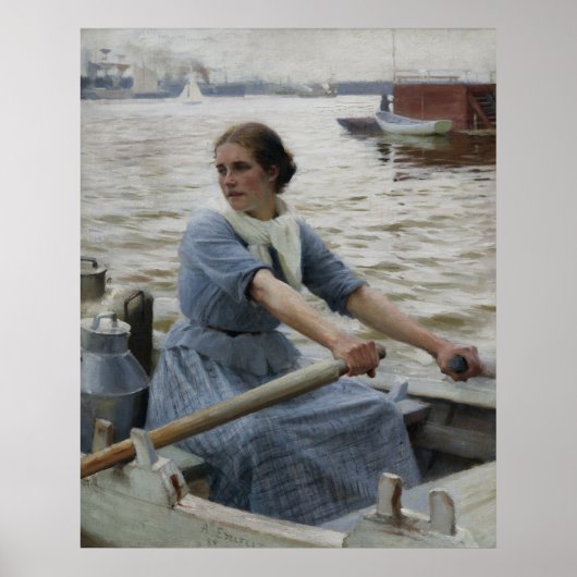 Het melkmeisje, 1889 door Albert Edelfelt Poster (Voorkant)