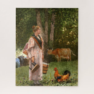 Het melkmeisje (Traditional American Boerderij) Legpuzzel