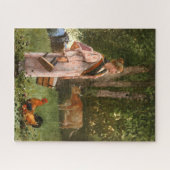 Het melkmeisje (Traditional American Boerderij) Legpuzzel (Horizontaal)