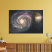 Het melkwegstelsel (M51) en het metro Canvas Afdruk (Insitu (Woonkamer))