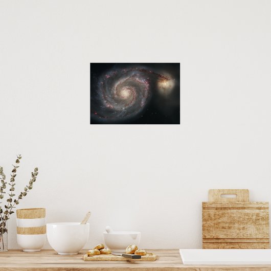 Het melkwegstelsel (M51) en het metro Poster (Keuken)