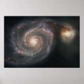 Het melkwegstelsel (M51) en het metro Poster (Voorkant)