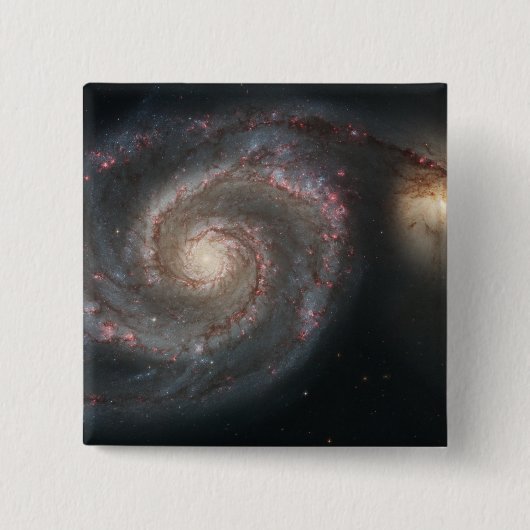 Het melkwegstelsel (M51) en het metro Vierkante Button 5,1 Cm (Voorkant)