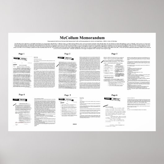 Het Memorandum van acht actie van het McCollum Mem Poster (Voorkant)