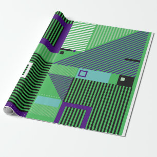 Het  memphis de stijlpatroon van de mode van de he cadeaupapier