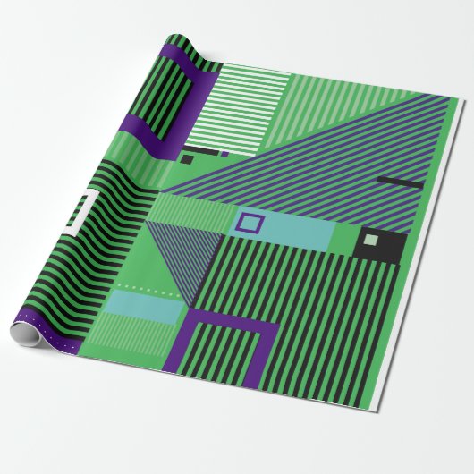 Het  memphis de stijlpatroon van de mode van de he cadeaupapier (Uitgerold)