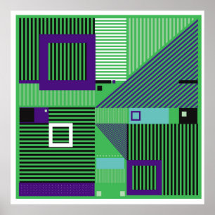 Het  memphis de stijlpatroon van de mode van de he poster