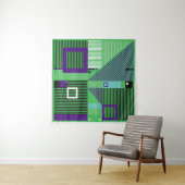 Het  memphis de stijlpatroon van de mode van de he wandkleed (In situ)