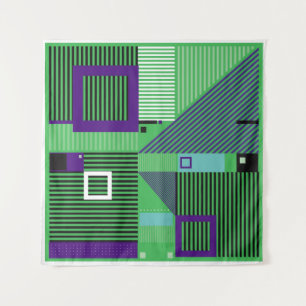 Het  memphis de stijlpatroon van de mode van de he wandkleed