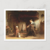 Het Mending van de Netten (olie op paneel) Briefkaart (Voorkant)