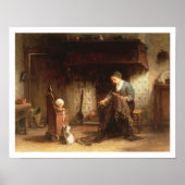 Het Mending van de Netten (olie op paneel) Poster (Voorkant)