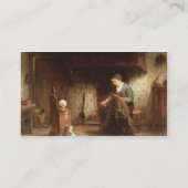 Het Mending van de Netten (olie op paneel) Visitekaartje (Achterkant)