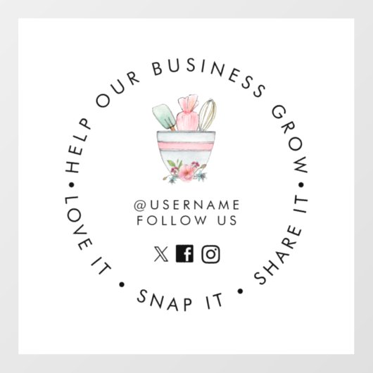 Het mengen van boog de Sociale media volgen Venste Raamsticker (Vel)