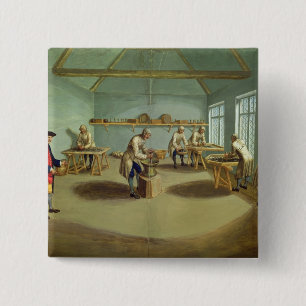 Het mengen van het poeder vierkante button 5,1 cm