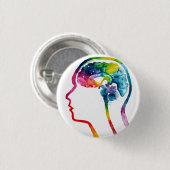 Het menselijk brein ronde button 3,2 cm (Voorkant /achterkant)