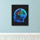 Het menselijk brein stretched canvas print (Insitu (Houten vloer))