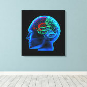 Het menselijk brein stretched canvas print (Insitu (Houten vloer))