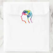 Het menselijk brein vierkante sticker (Tas)