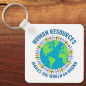 Het menselijk potentieel maakt de wereld Rond Rep Sleutelhanger (Voorkant)