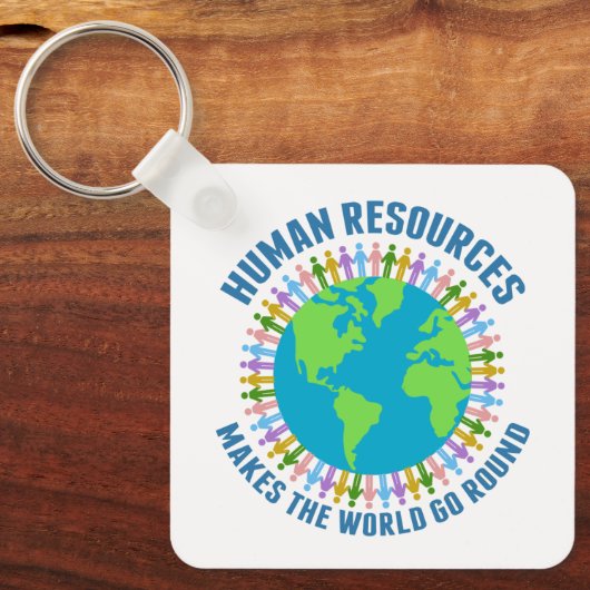 Het menselijk potentieel maakt de wereld Rond Rep Sleutelhanger (Voorkant)