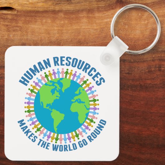 Het menselijk potentieel maakt de wereld Rond Rep Sleutelhanger (Achterkant)