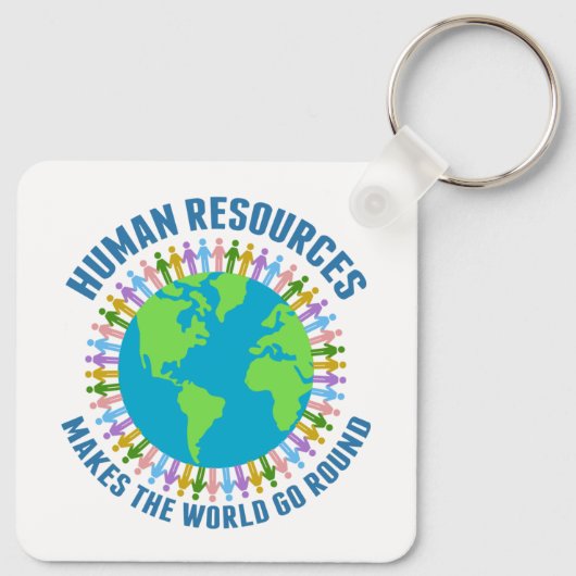Het menselijk potentieel maakt de wereld Rond Rep Sleutelhanger (Achterkant)