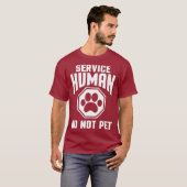 Het menselijke ontwerp van de dienst Pet Funny Dog T-shirt (Voorkant volledig)