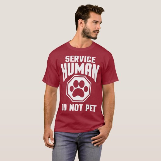 Het menselijke ontwerp van de dienst Pet Funny Dog T-shirt (Voorkant volledig)